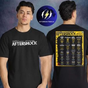 Aftershock Festival Music Line Up Poster At Discovery Park In Sacramento CA On October 1-4 2026 Two Sided Unisex T-Shirt