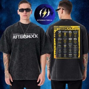 Aftershock Festival Music Line Up Poster At Discovery Park In Sacramento CA On October 1-4 2026 Two Sided Washed T-Shirt