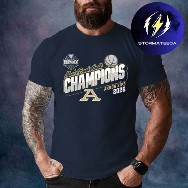 Akron Zips MAC Mens Basketball Tournament Champions 2026 Navy Unisex T Shirt