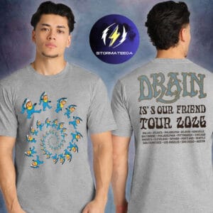 Drain Merch Is Your Friend Tour 2026 Cicrle Mascot Two Sided Unisex T-Shirt