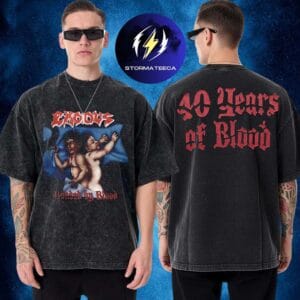 Exodus Merch Hate Machine European Tour 2026 Bonded By Blood Two Sided Washed T-Shirt