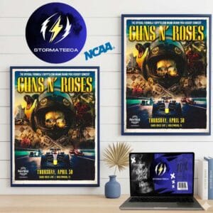 Guns N Roses F1 Miami Grand Prix Poster At Hard Rock Live In Hollywood FL On April 30 2026 Home Decor Poster Canvas