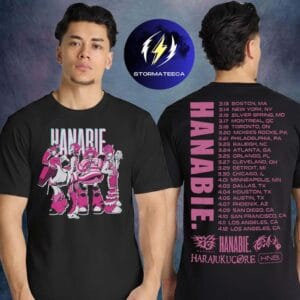 Hanabie Merch North America Tour 2026 Anime Tour Harajuku Core Two Sided Unisex T-Shirt