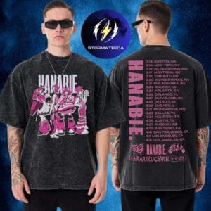 Hanabie Merch North America Tour 2026 Anime Tour Harajuku Core Two Sided Washed T-Shirt