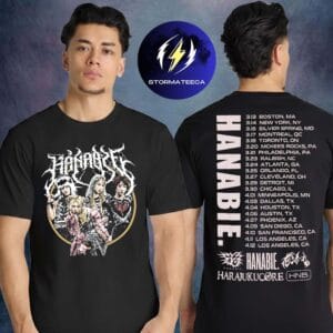 Hanabie Merch North America Tour 2026 Band Tour Harajuku Core Two Sided Unisex T-Shirt