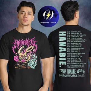 Hanabie Merch North America Tour 2026 Rabbit Tour Harajuku Core Two Sided Unisex T-Shirt