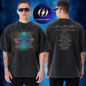 Journey Merch Final Frontier Tour 2026 An Evening With Journey Departure Mineral Two Sided Washed T-Shirt