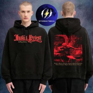 Judas Priest Merch 50th Anniversary Collection Sad Wings Of Destiny Two Sided Unisex Hoodie Shirt