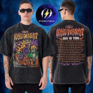 King Parrot 2026 US Tour Schedule Two Sided Washed T-Shirt