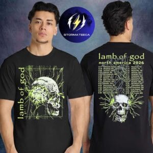 Lamb Of God Merch North America Tour 2026 Electric Skull Tour Dates Two Sided Unisex T-Shirt