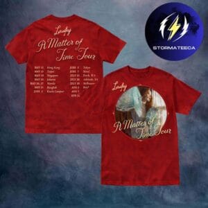 Laufey Merch A Matter Of Time Tour Asia AU NZ Tour Date Red Two Sided Unisex T-Shirt
