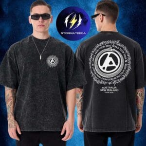 Linkin Park Australia New Zealand From Zero World Tour 2026 Circle Snake Two Sided Washed T-Shirt