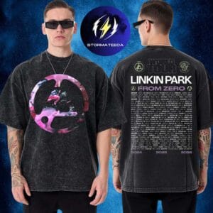 Linkin Park Brisbane From Zero Australia New Zealand Tour On March 3 2026 Exclusive Merch City Date Two Sided Washed T-Shirt
