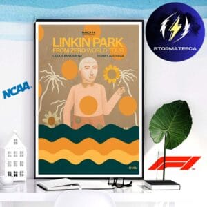 Linkin Park From Zero World Tour Sydney Australia 2026 Night 1 Gig Poster At Qudos Bank Arena On March 14 2026 Home Decor Poster Canvas