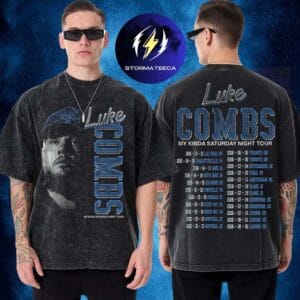 Luke Combs Merch My Kinda Saturday Night Tour 2026 Vintage Photo Two Sided Washed T-Shirt