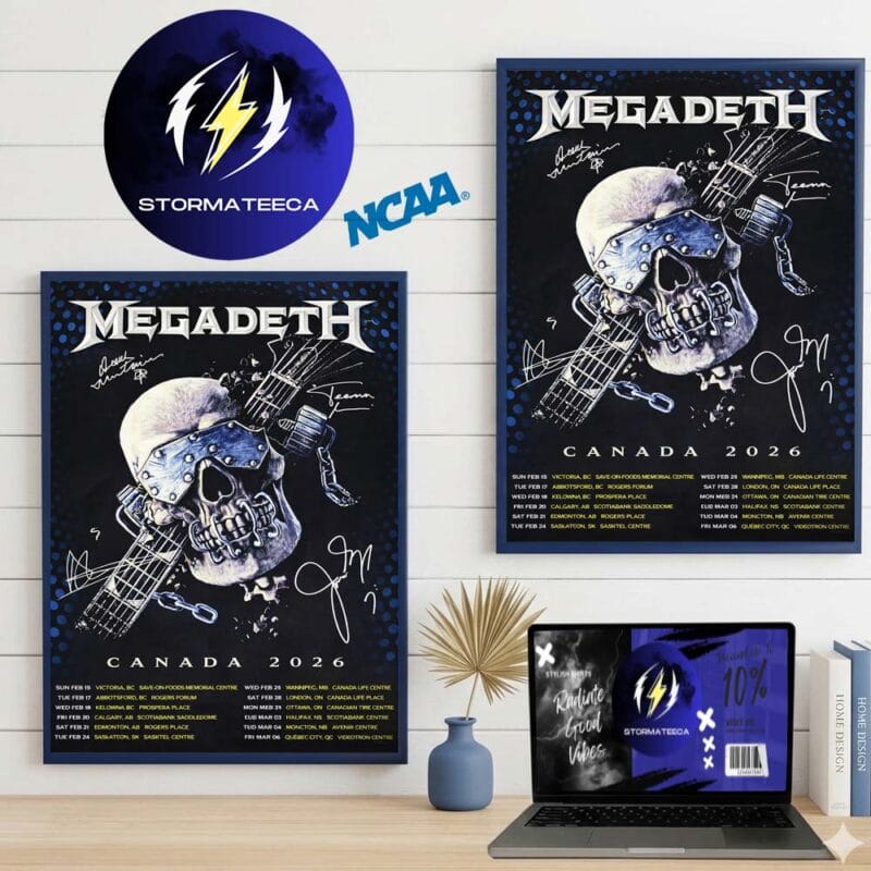Megadeth Merch Canada 2026 Tour Dates Home Decor Poster Canvas