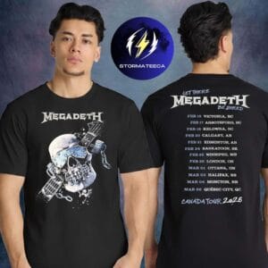 Megadeth Merch Canada 2026 Tour Guitar Broke Skull Tour Dates Two Sided Unisex T-Shirt