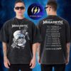 Megadeth Merch Canada 2026 Tour Fire Skull Made To Kill Tour Dates Two Sided Washed T-Shirt