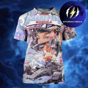 Mercedes AMG x Japanese GP Round 3 Sukuza Back In Japan Art By Juan Alcala Lara All Over Print Shirt