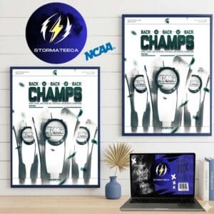 Michigan State Hockey Big Ten Champions 2026 Back To Back To Back Home Decor Poster Canvas