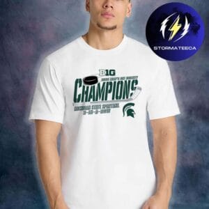 Michigan State Spartans Hockey Big Ten Hockey Champions 3 In A Row Unisex T-Shirt