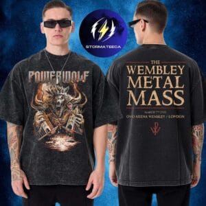 Powerwolf London Exclusive Tee Wake Up The Wicked Tour 2026 At OVO Arena Wembley In London UK On March 7 2026 Two Sided Washed T-Shirt