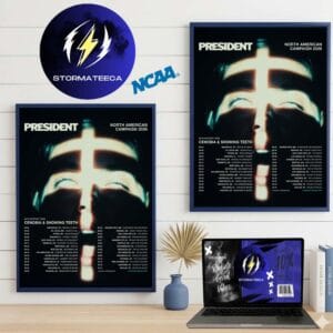 President North American Campaign 2026 With Supporter Cenobia And Showing Teeth Tour Dates Home Decor Poster Canvas