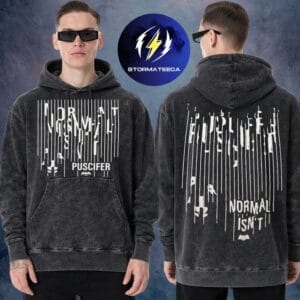 Puscifer Merch Dallas Normal Isnt North American Tour 2026 Glitch Logo Two Sided Washed Hoodie Shirt