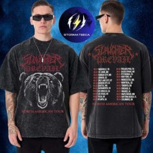Slaughter To Prevail Merch North America 2026 Bear America Tour Dates Two Sided Washed T-Shirt