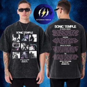 Sonic Temple 2026 Merch Music Festival On May 14-17 2026 In Columbus Ohio Polaroid Live Two Sided Washed T-Shirt