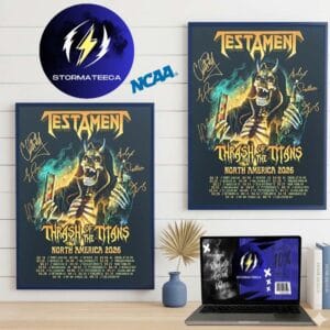Testament Exclusive Poster Thrash Of The Titans North America Tour 2026 Pop Up Merch Schedule Home Decor Poster Canvas