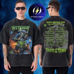 Testament Thrash Of The Titans North America Tour 2026 Pop Up Merch Prepare For War Two Sided Washed T-Shirt