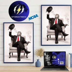 Thank You Trump Trump In Armchair With Cigar Smoke Home Decor Poster Canvas