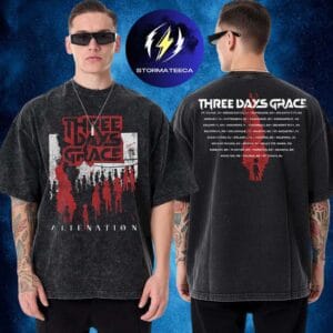 Three Days Grace Merch Tour 2026 Alienation Two Sided Washed T-Shirt