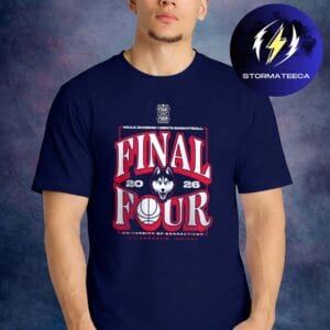 UConn Huskies 2026 NCAA Men’s Basketball Tournament March Madness Final Four Navy Unisex T-Shirt