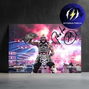 WWE Penta Raising Intercontinental Championship With Signed Home Decor Poster Canvas