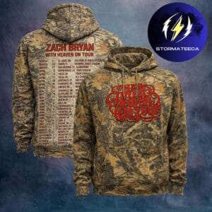 Zach Bryan Merch With Heaven On Tour 2026 Logo Tour Dates Camo Unisex Hoodie Shirt