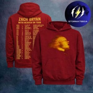 Zach Bryan Merch With Heaven On Tour 2026 Photo Red Unisex Hoodie Shirt