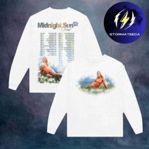 Zara Larsson Merch Midnight Sun Tour 2026 Photo City Date Two Sided Longsleeve Shirt