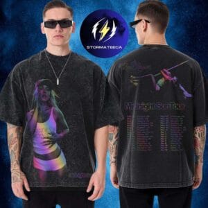 Zara Larsson Merch Midnight Sun Tour 2026 Photo City Date Two Sided Washed T-Shirt