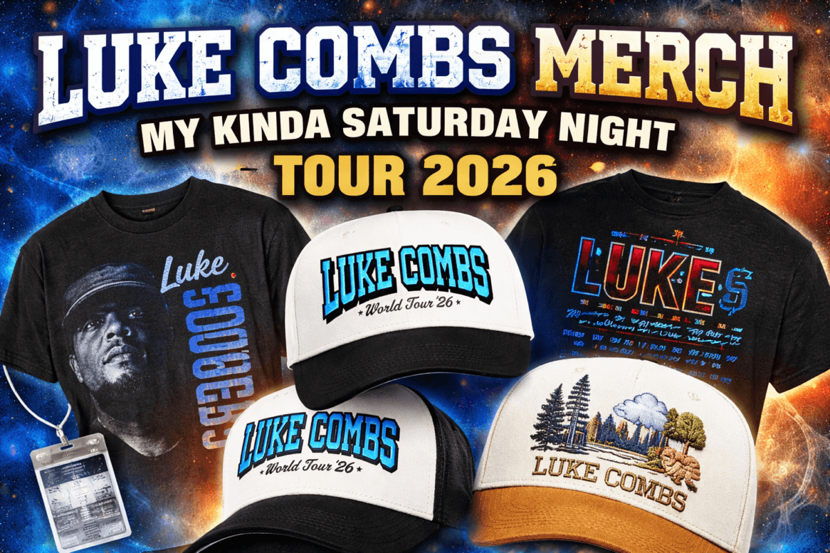Luke Combs 2026 tour merch display