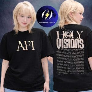 AFI Merch Holy Visions Tour 2026 Logo Two Sided Unisex T-Shirt