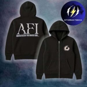 AFI Merch Holy Visions Tour 2026 Silver Bleeds The Black Sun Zip Hoodie Shirt