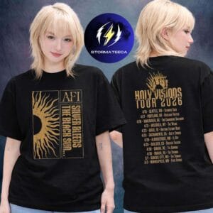 AFI Merch Holy Visions Tour 2026 Tour Dates Two Sided Unisex T-Shirt