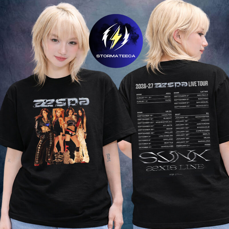 Aespa Live Tour 2026 2027 Tour Dates Two Sided Unisex T Shirt