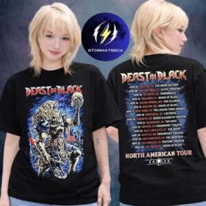Beast In Black Merch North American Tour 2026 City Dates Two Sided Unisex T-Shirt