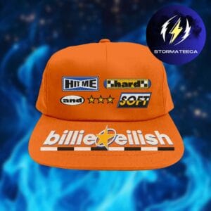 Billie Eilish Merch Orange Hit Me Hard And Soft Snapback