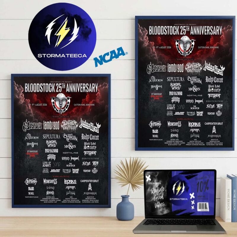 Bloodstock Music Festival 2026 25th Anniversary At Catton Park In Derbyshire UK On August 6 9 2926 Line Up Home Decor Poster Canvas