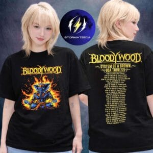 Bloodywood Merch System Of A Brown USA Tour 2026 Schedule Two Sided Unisex T-Shirt