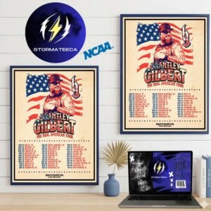 Brantley Gilbert The Real American Tour 2026 Schedule Home Decor Poster Canvas